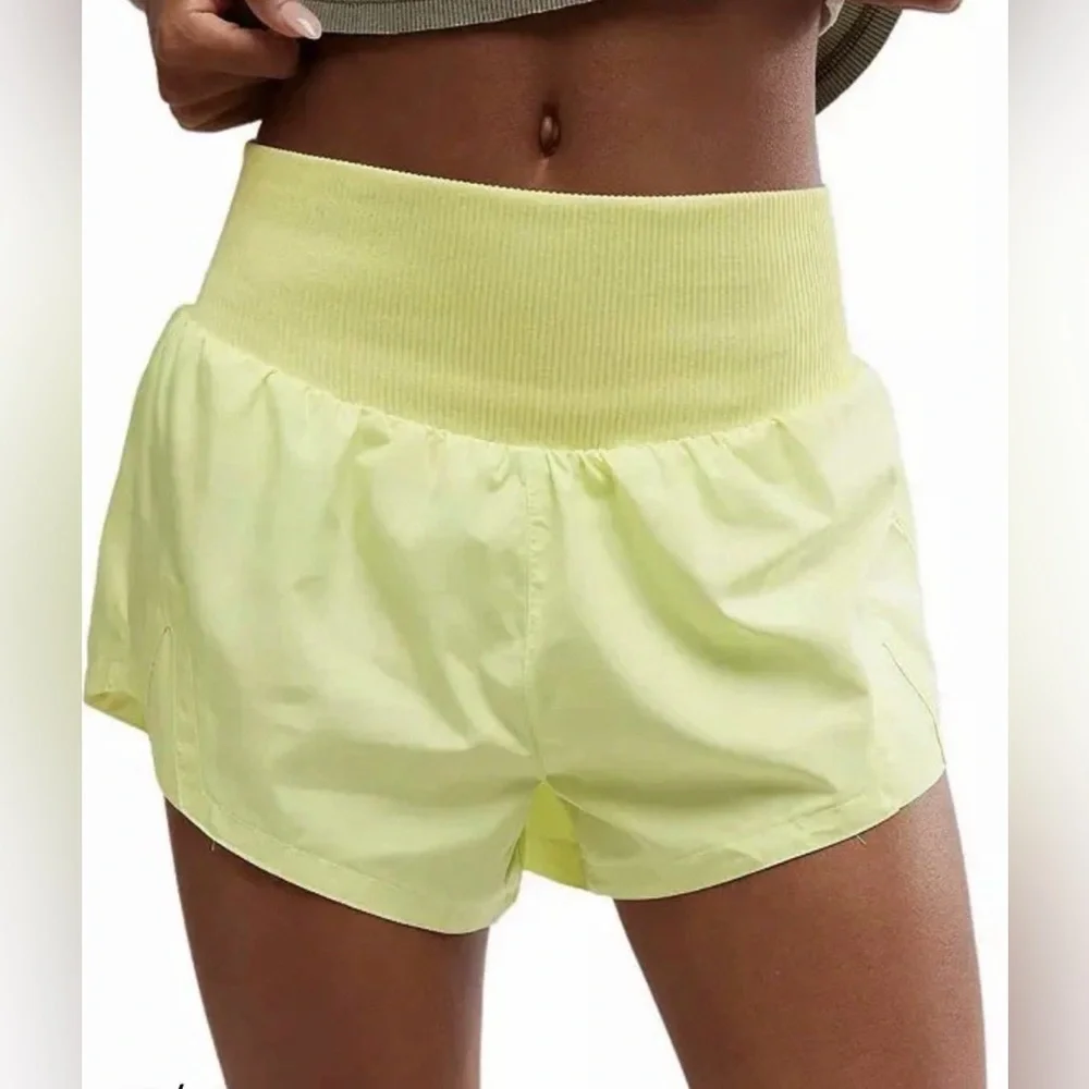 FP Free People Movement Women's Carpe Diem Shorts Sour Citrus (Neon Yellow) XL